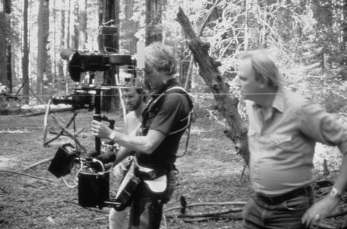 Shooting the background plates for the speeder bike sequence in Return of the Jedi with special effects wizard Dennis Muren